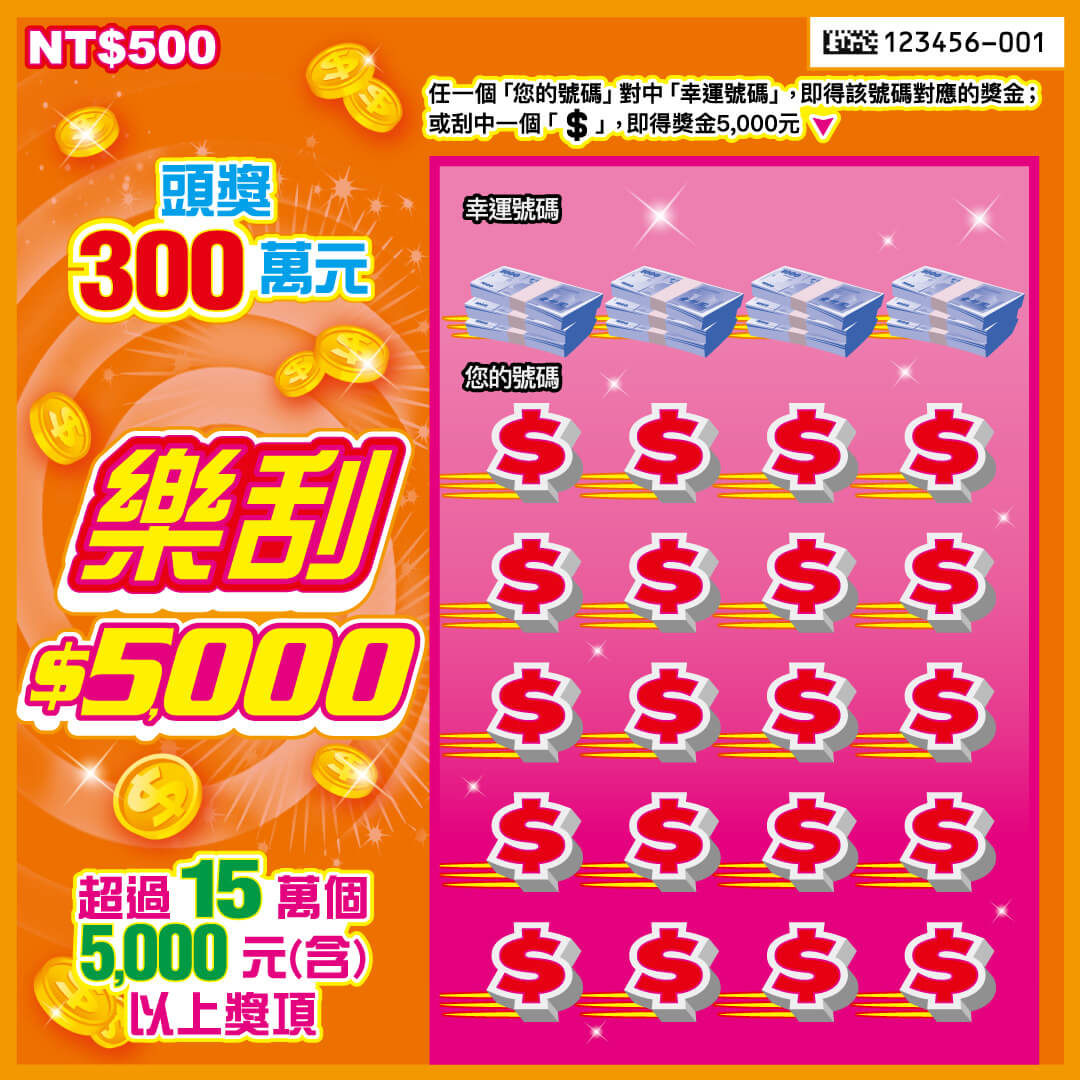 樂刮$5,000