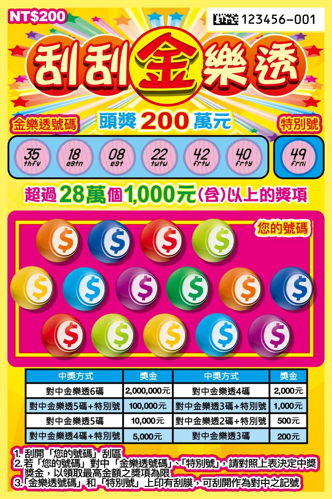 刮刮金樂透 刮刮樂圖片